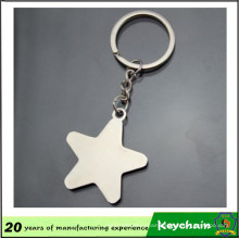 Promotional Gift Metal Star Blank Keychain with Logo Laser Engraved